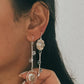 Handcrafted rose quartz silver earrings with mix match style