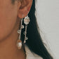 Rose quartz mix match silver earrings with unique design