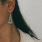 Green onyx triangle tribal earrings in sterling silver