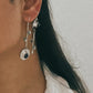 Silver Earrings with Amethyst Stones and Forest-Inspired Designs