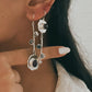 Unique Mix-Match Silver Earrings Featuring Amethyst and Nature Motifs