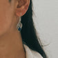 Lapis Gemstone Crown Silver Earrings with Boho Charm