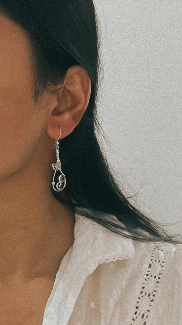 Charming Peridot Forest Enchantment Earrings in Silver