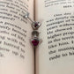 Charming Pink Heart South Screw Earrings in Silver