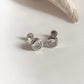 Elegant 5mm round CZ silver stud earrings