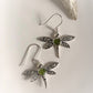 Charming Peridot Dragonfly Earrings with Silver Details
