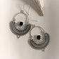 Stylish Chandbali earrings in silver with deep red garnet gemstones