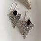925 sterling silver statement earrings with garnet gemstones
