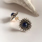 Bold Lapis Sun Silver Stud Earrings with Timeless Appeal