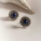 Lapis Sun Statement Silver Stud Earrings for a Radiant Look