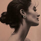 Rose Quartz Cabochon Round Earrings in Silver