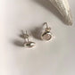 Delicate Rose Quartz Round Earrings with Cabochon Setting