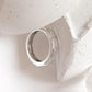 Timeless five stone silver ring with clear quartz gemstones