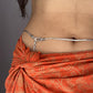 Timeless flat snake antique silver waist chain with intricate detailing