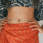 Charming flat snake antique silver waist chain with a vintage appeal