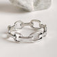 Sterling Silver Link Band Ring for Modern Style
