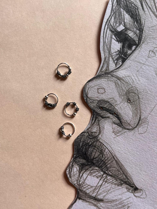 Handcrafted Boho Nose Rings -Set Of 4