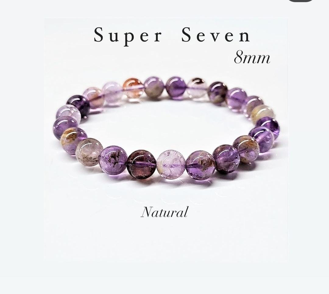 8MM Super Seven Crystal Bracelet for Healing