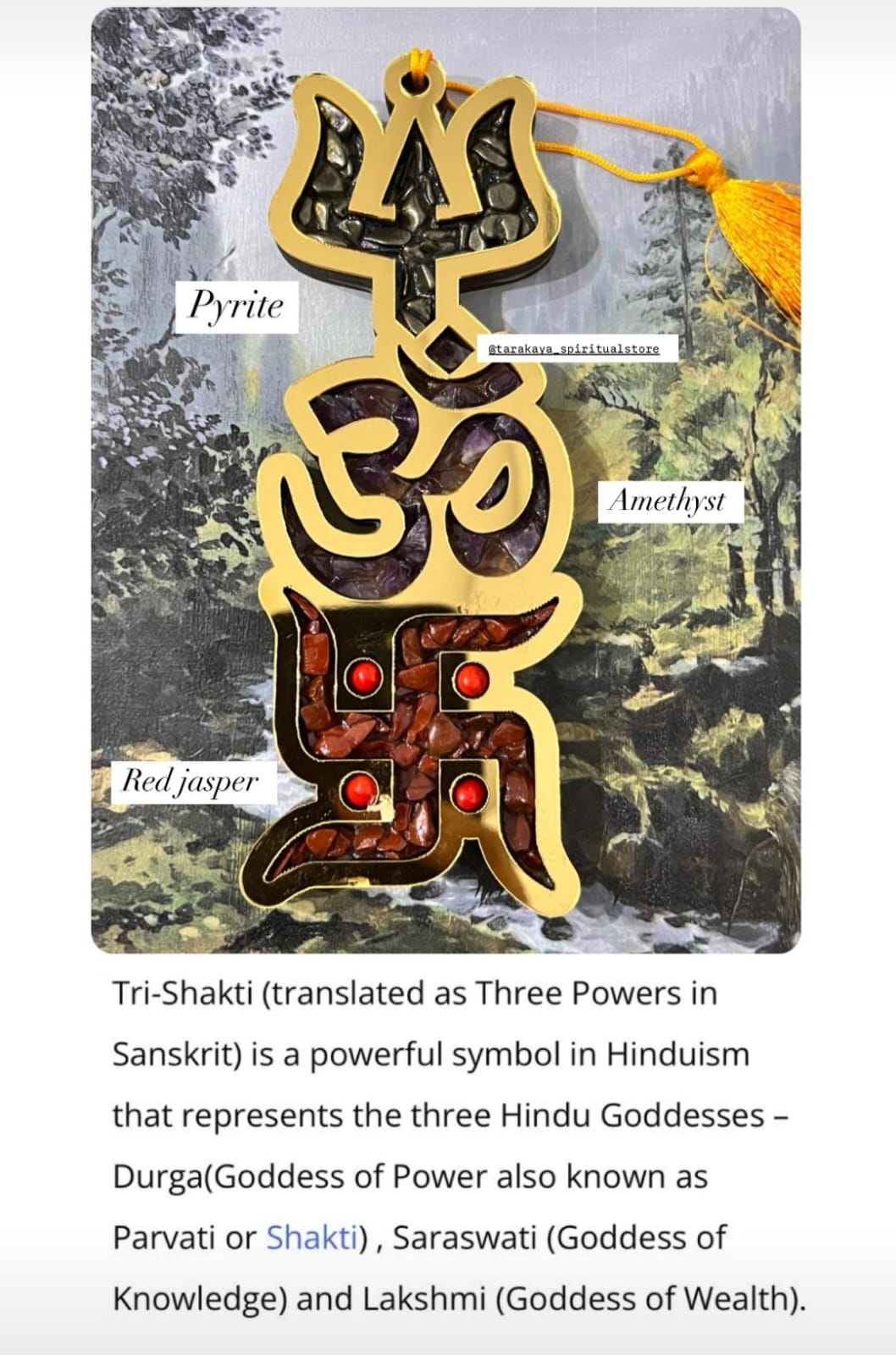 Trishul Aum Swastik tri Shakti silver pendant