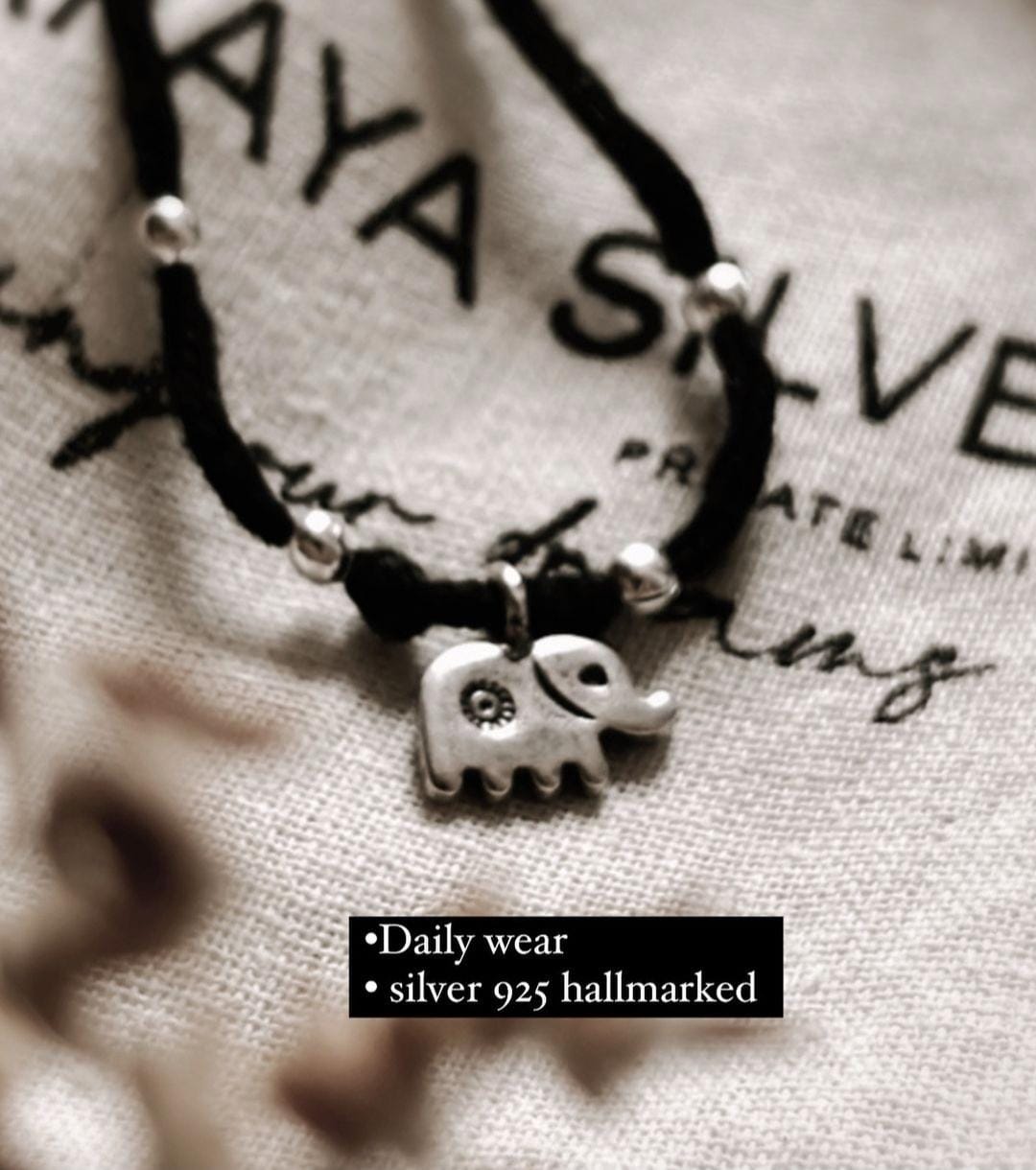 Chic and stylish silver Nazariya bracelet with elephant charm