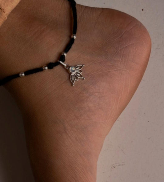 Moonstone Lotus Charm Nazariya in Sterling Silver