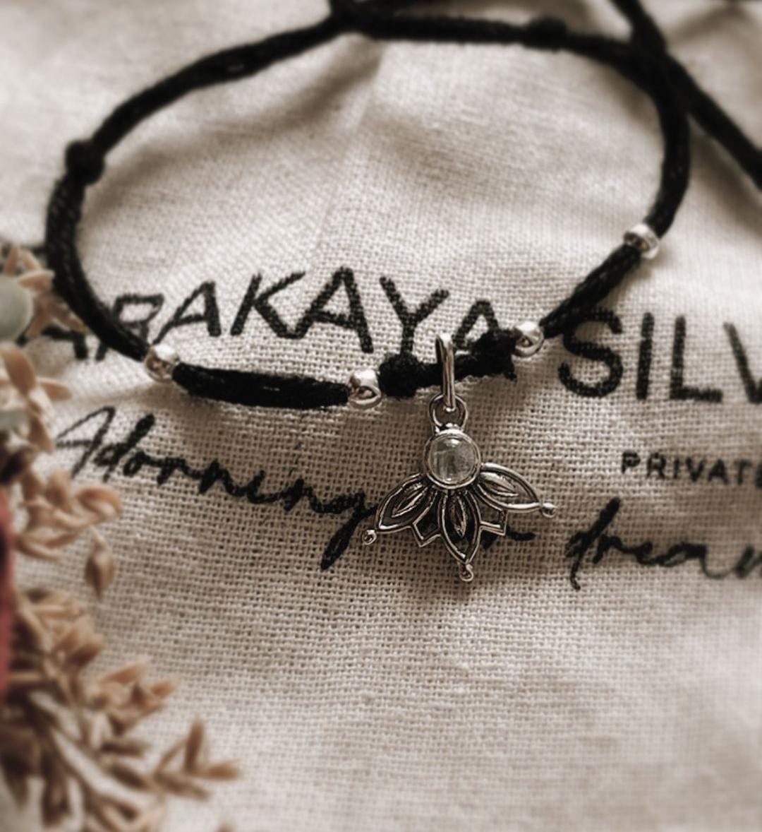 Moonstone Lotus Charm Nazariya for Spiritual Protection
