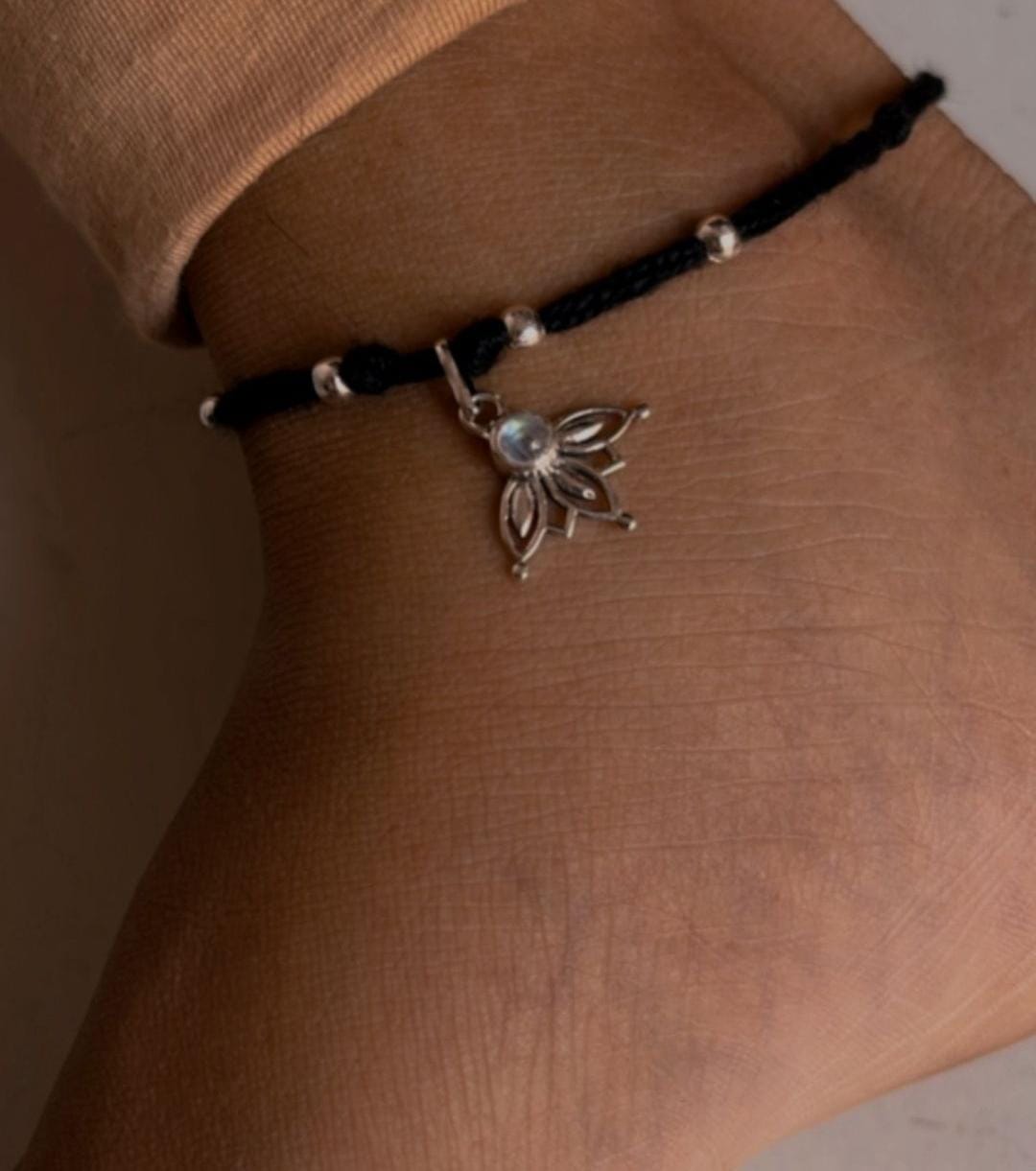 Timeless Moonstone Lotus Nazariya with Charm