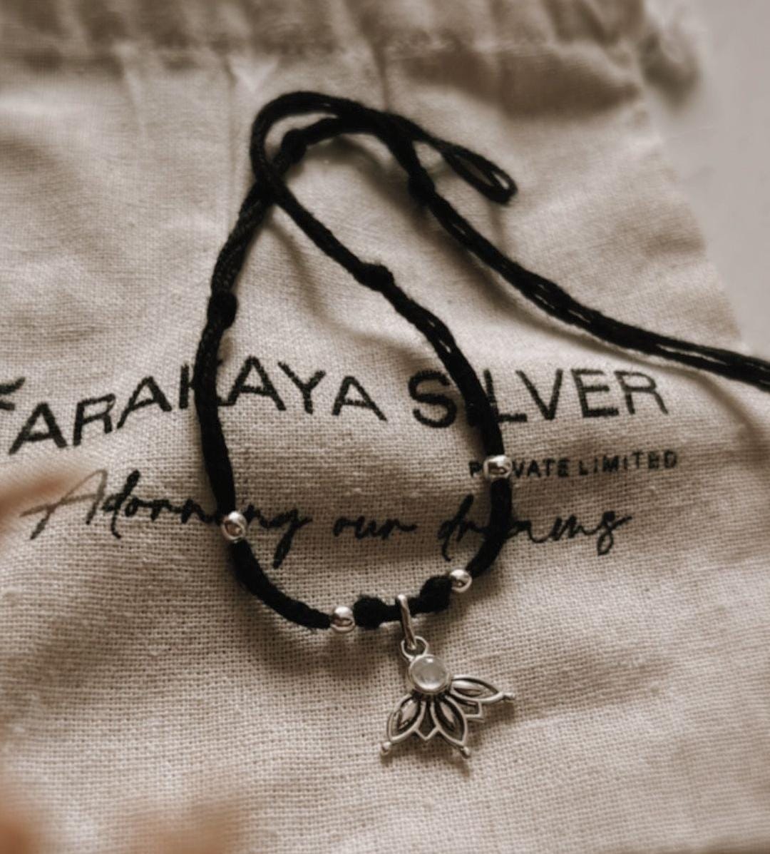 Elegant Moonstone Lotus Nazariya with Charm