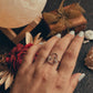 Elegant visage design silver ring