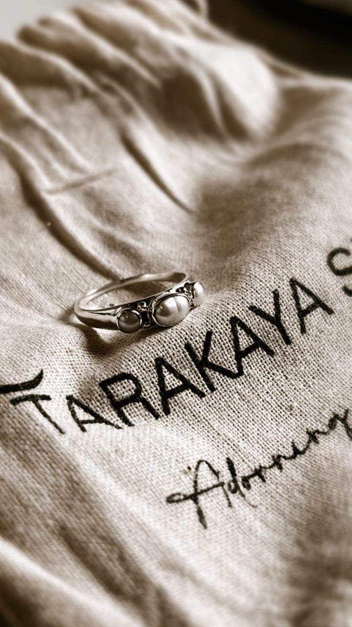 Charming 3 Stone Fresh Water Pearl Ring in Silver