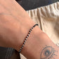 Silver Bracelet with Black Beads Nazariya Design