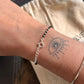 Black Bead Nazariya Bracelet with Silver Detailing