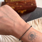 Black Bead Nazariya Crystal Bracelet with Silver Accents