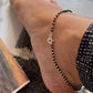 Full Black Beaded Nazariya 925 Silver Anklet