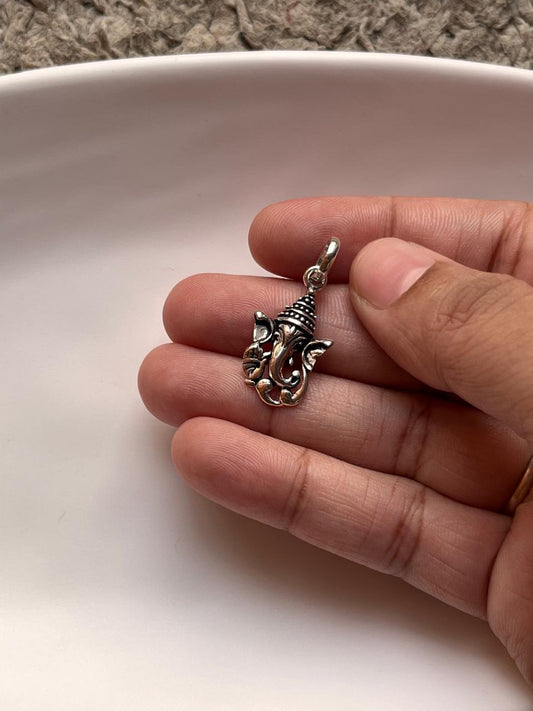Ganesh with Hand Big Sterling Silver Pendant