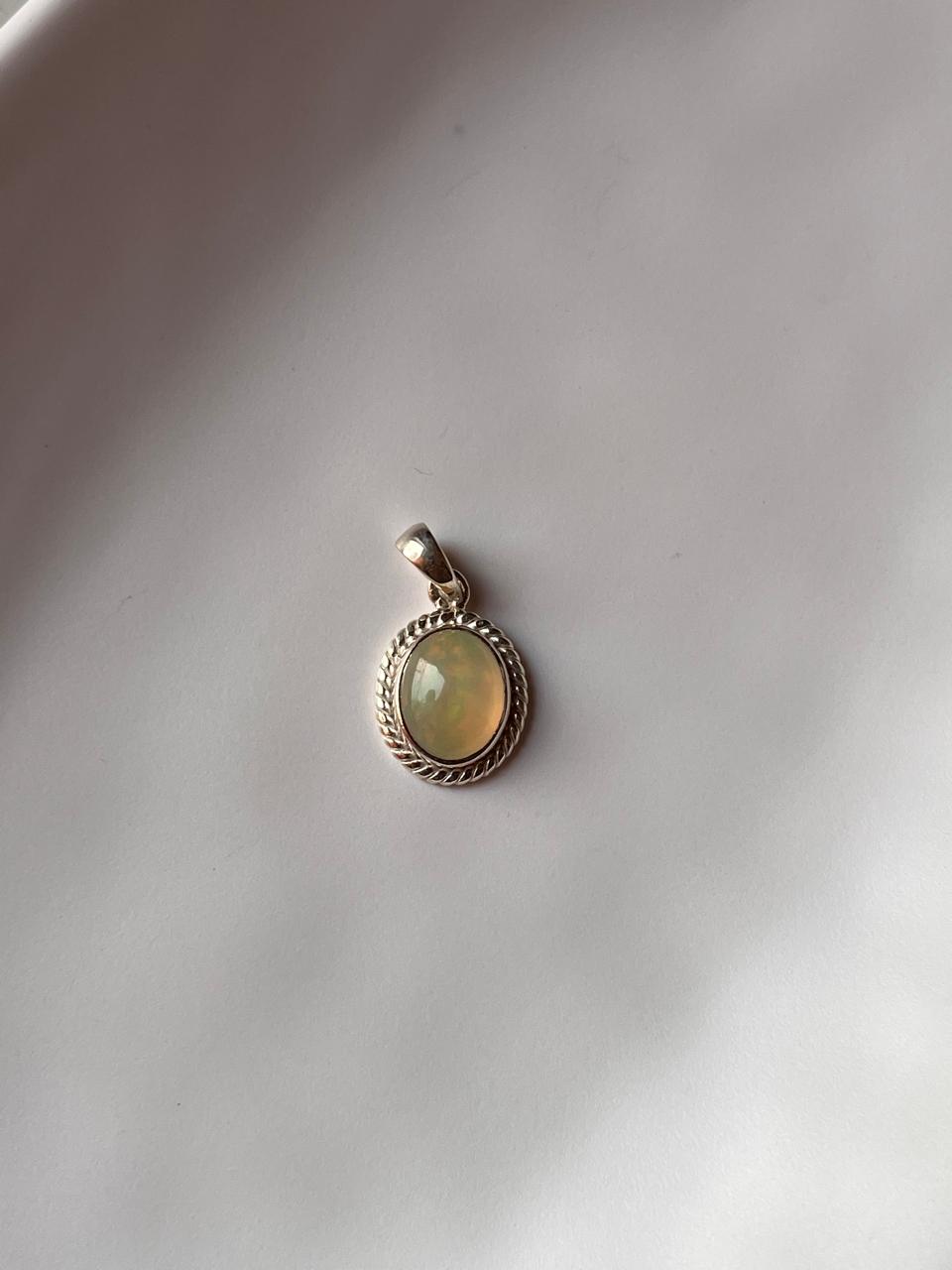 Ethiopian Opal Silver 925 Pendant with Bohemian Design