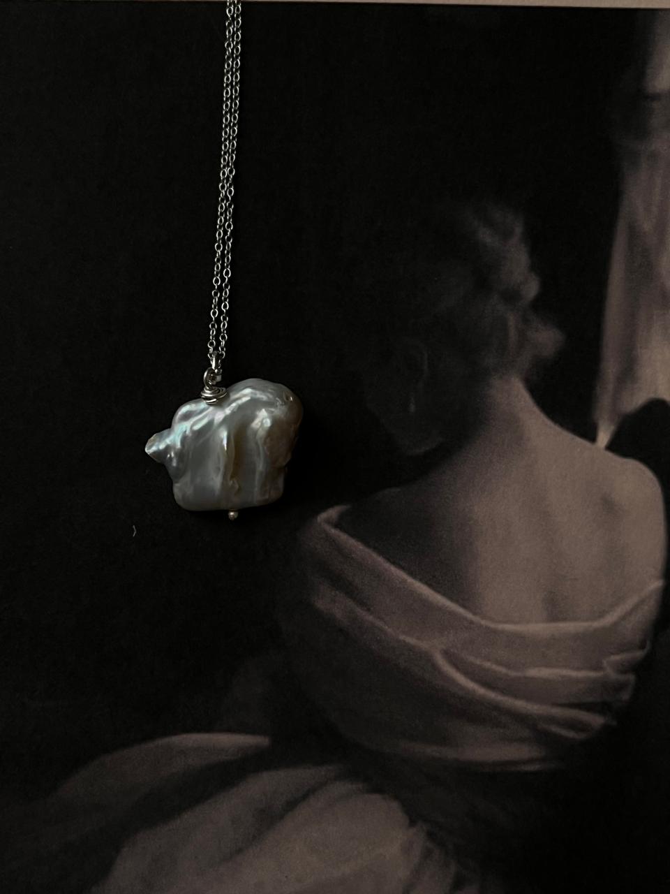 Elegant Baroque pearl 4 necklace featuring four unique pearls in sterling silver.