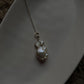 Chic Baroque pearl 3 necklace with three organic pearls set in sterling silver.