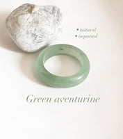 Elegant green aventurine crystal ring with a smooth band