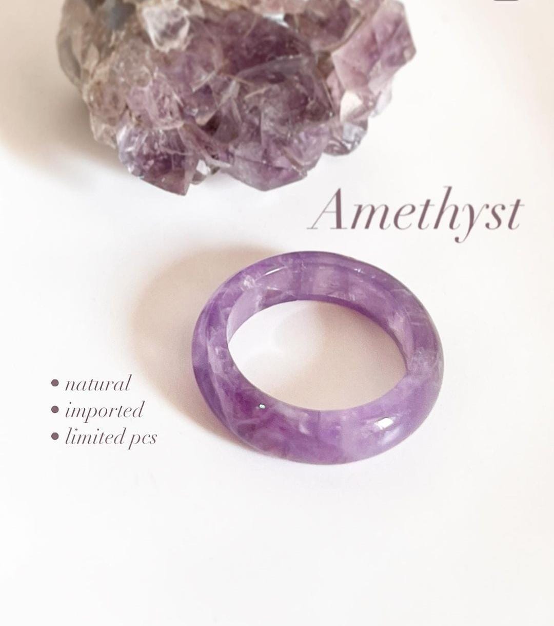 Amethyst Crystal Band Ring