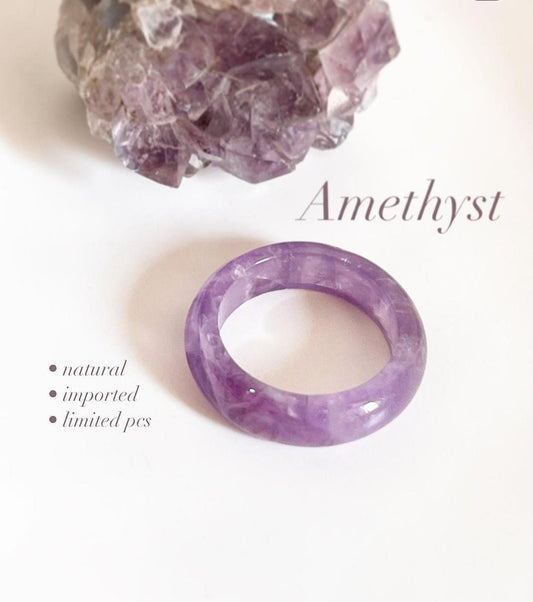 Amethyst Crystal Band Ring