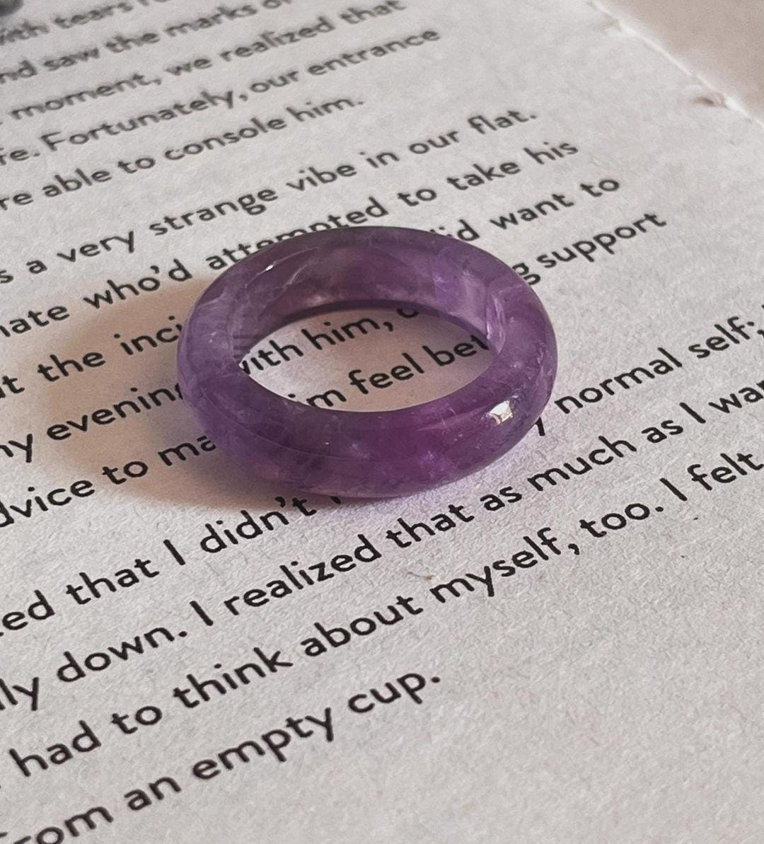 Amethyst Crystal Ring in Silver for Spiritual Energy 