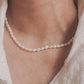 Sterling Silver Necklace with 3-4MM Natural Freshwater Pearls