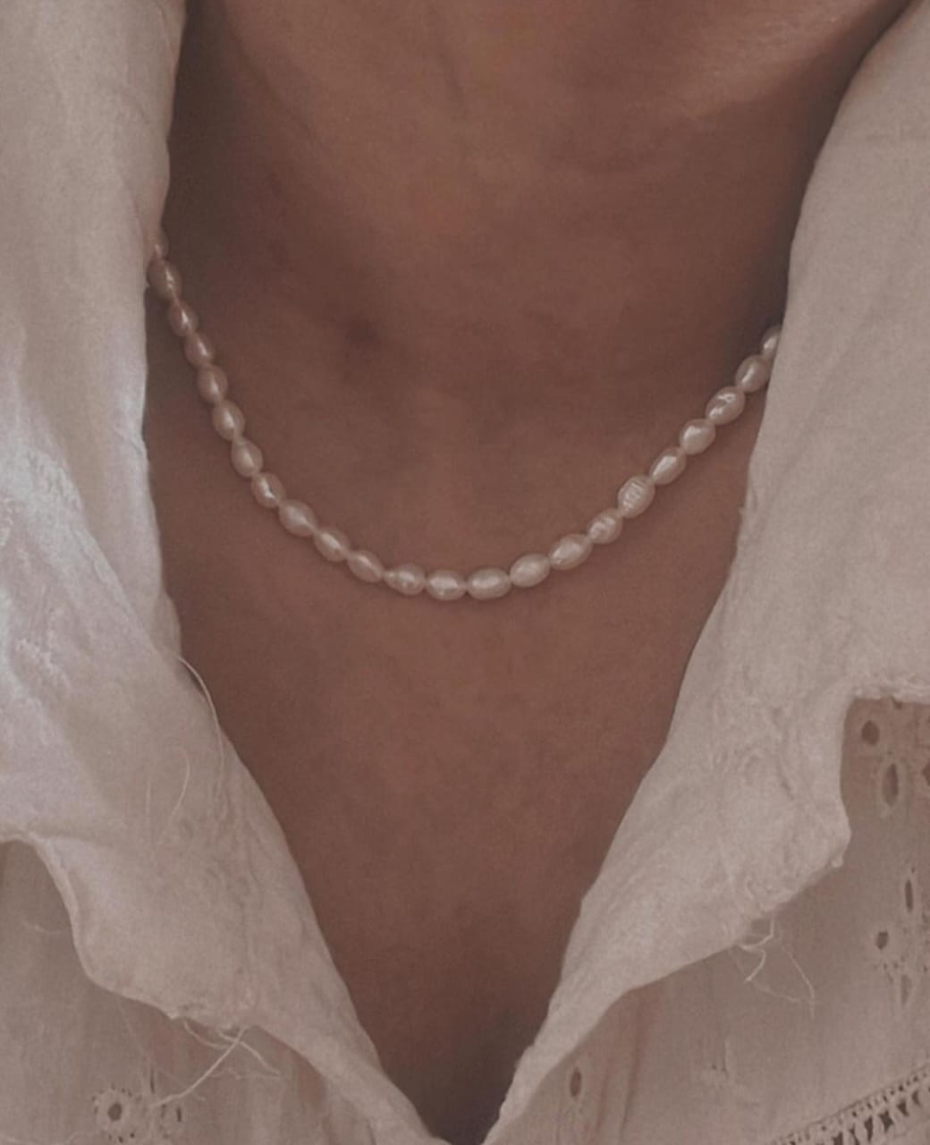 Natural Freshwater Pearls Silver Necklace for Women
