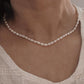 Delicate 3-4MM Freshwater Pearl Necklace with Silver