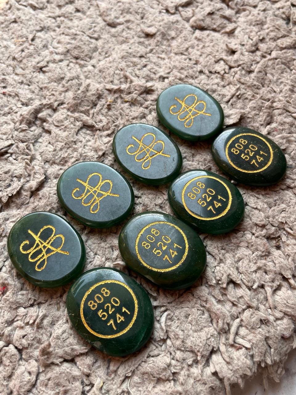 AAA Green Jade Zibu Coin with Spiritual Symbol