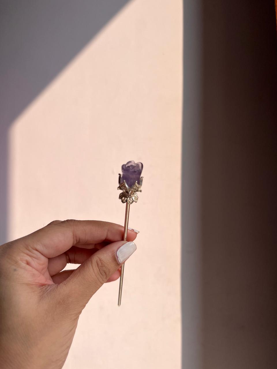 Charming Blue Fluorite Hair Bun Pin
