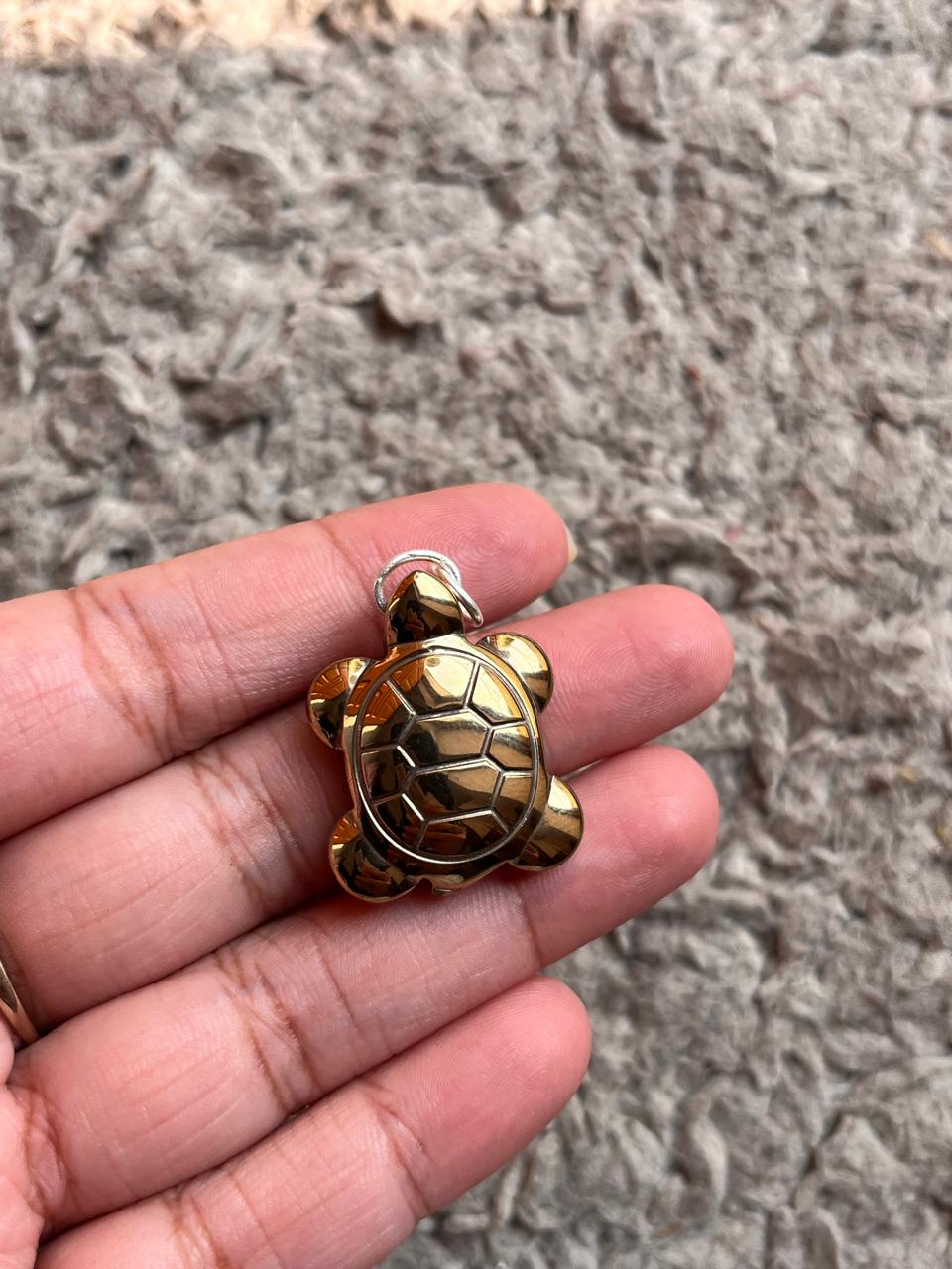 Sterling Silver Pyrite Tortoise Pendant