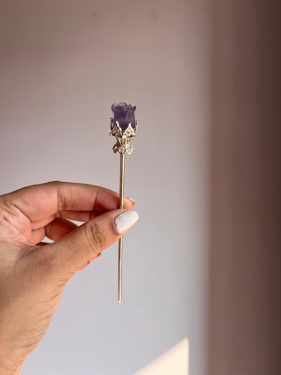 Elegant Fluorite Blue Shade Hair Pin