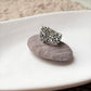 Vintage-Inspired Chunky Silver Fleur Ring for Timeless Appeal